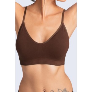 Dorina Non Wired Ribbed Brown Top Revive Dorina - 1