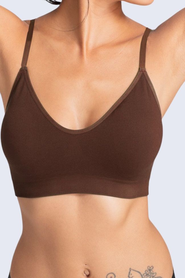 Dorina Non Wired Ribbed Brown Top Revive Dorina - 1