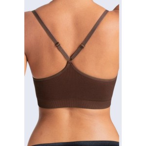 Dorina Non Wired Ribbed Brown Top Revive Dorina - 1