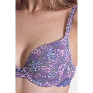 Sassa Soft Bra Wired purple floral