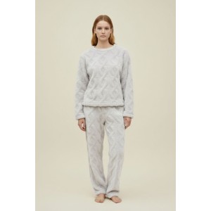 Soft Fleece Pyjamas Elegant S. Greyish Light Grey