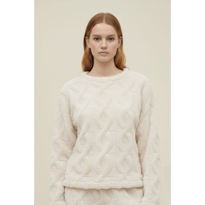 Soft Fleece Pyjamas Elegant P. Vanilla White