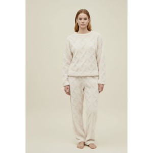 Soft Fleece Pyjamas Elegant P. Vanilla White