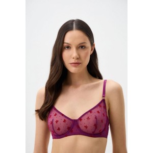 Senna Bow Printed Lingerie Set Purple