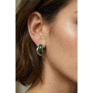 Emerald C-Hoops Earrings