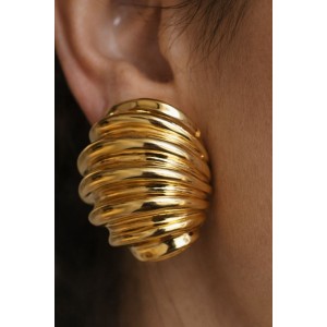 Chunky Gold Croissant Earrings