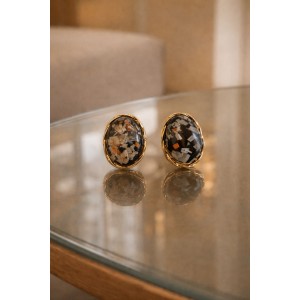 Vintage Black Terrazzo Ovals