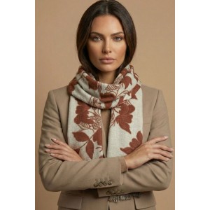 Double Scarf Pattern VI Brown Floral