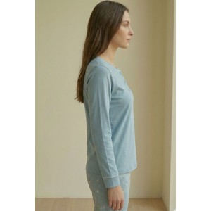 Cotton Pyjamas Set Light Blue