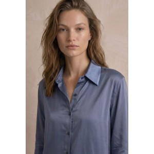 Pistis Elegant Satin Blue Nightfall Pyjamas Set