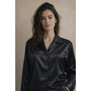 copy of Oltis Elegant Satin Black Pyjamas Set