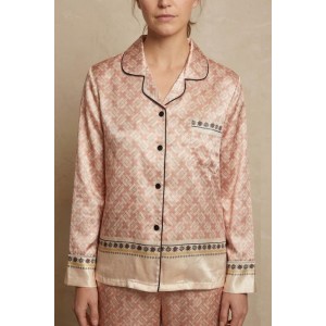 Elegant Satin Coral Pyjamas Set