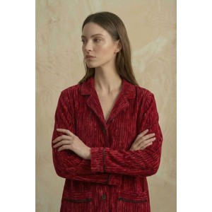 Nairis Elegant Sued Red Wine Pyjamas Set