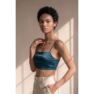 Elegant Satin Bustier Royal Blue