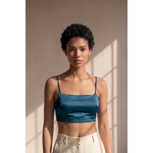 Elegant Satin Bustier Royal Blue
