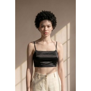 Elegant Satin Bustier Black